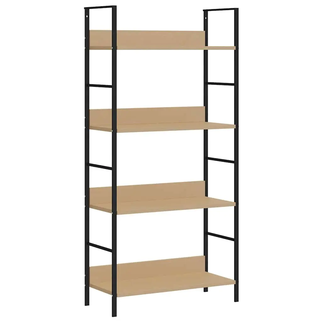 4-Layer Book Shelf Engineered Wood Standing Display Cabinet Storage Rack Brown