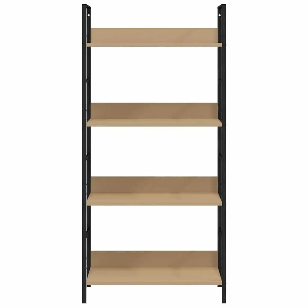 4-Layer Book Shelf Engineered Wood Standing Display Cabinet Storage Rack Brown