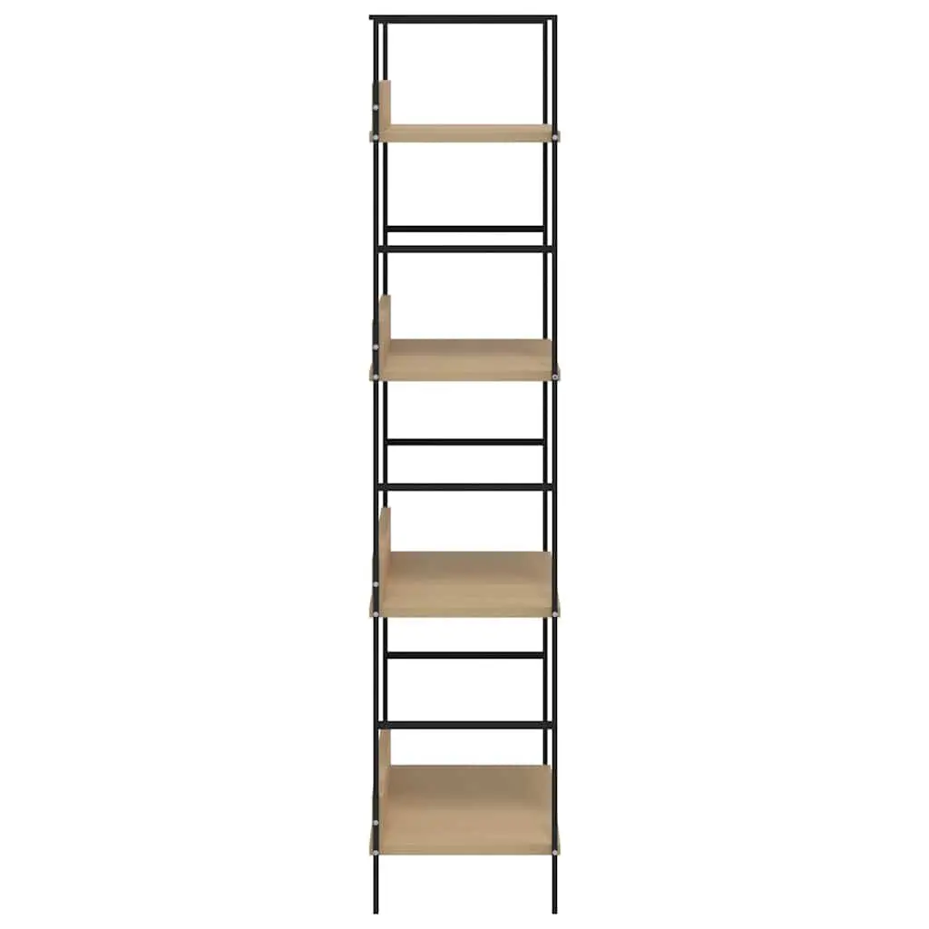 4-Layer Book Shelf Engineered Wood Standing Display Cabinet Storage Rack Brown