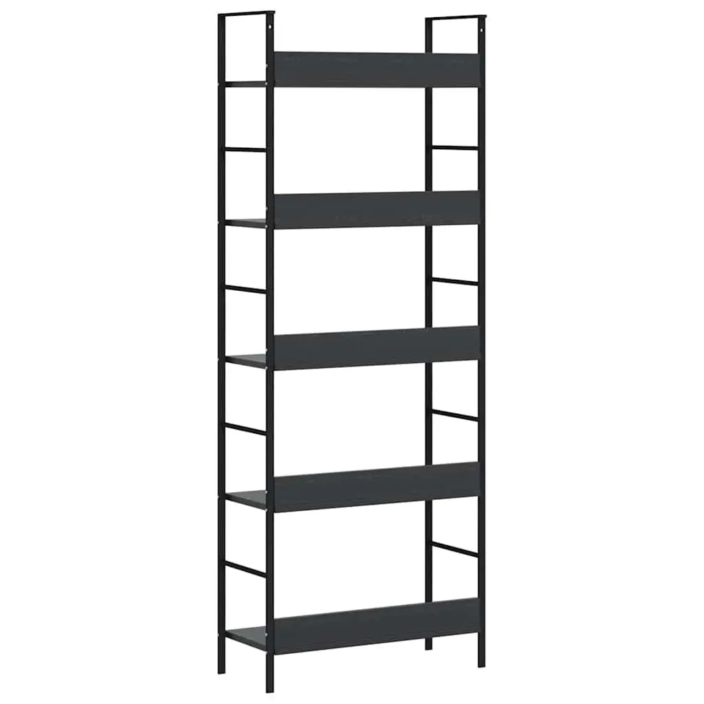 5-Layer Book Shelf Black Standing Cabinet Storage Display Rack Bookcase
