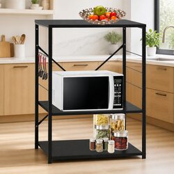 3-Tier Storage Cabinet Specifications: 60x39.6x79.5cm, Black Finish