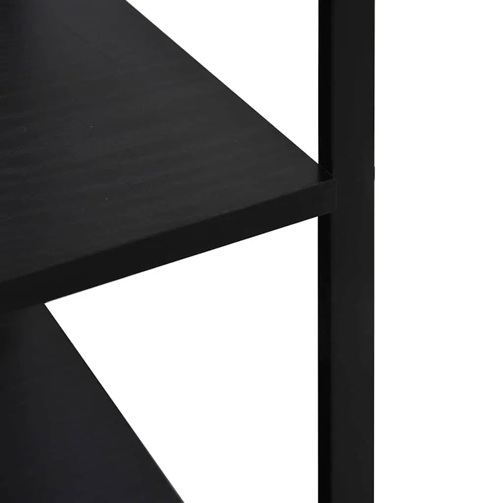 4-Tier Microwave Kitchen Storage Cabinet Shelf Organiser Black Engineered Wood