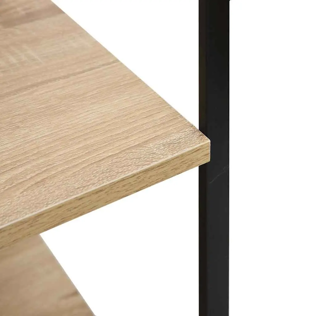 Microwave Cabinet Kitchen Shelf Storage Organizer 4-Tier Black Oak 60x39.6x123cm