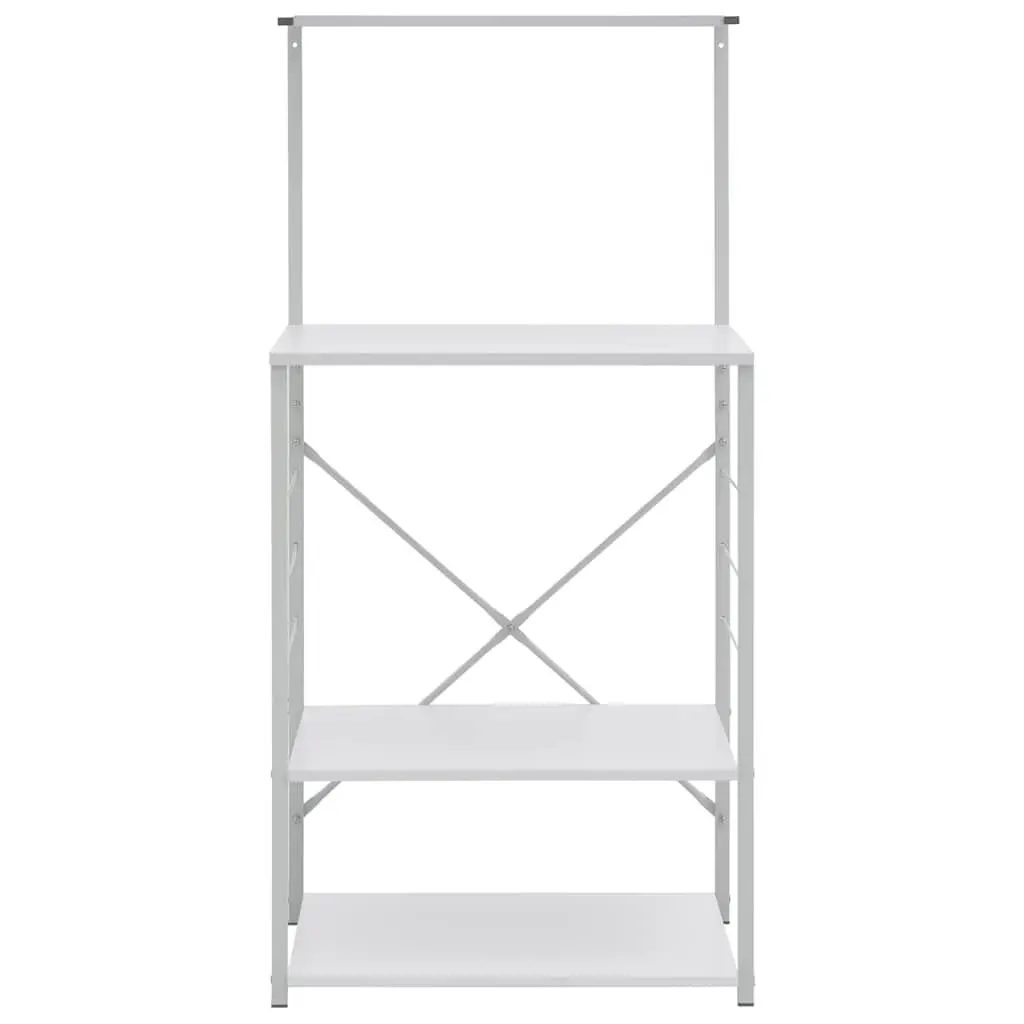 Microwave Cabinet Kitchen Shelf White 4-Tier Storage Organiser Engineered Wood