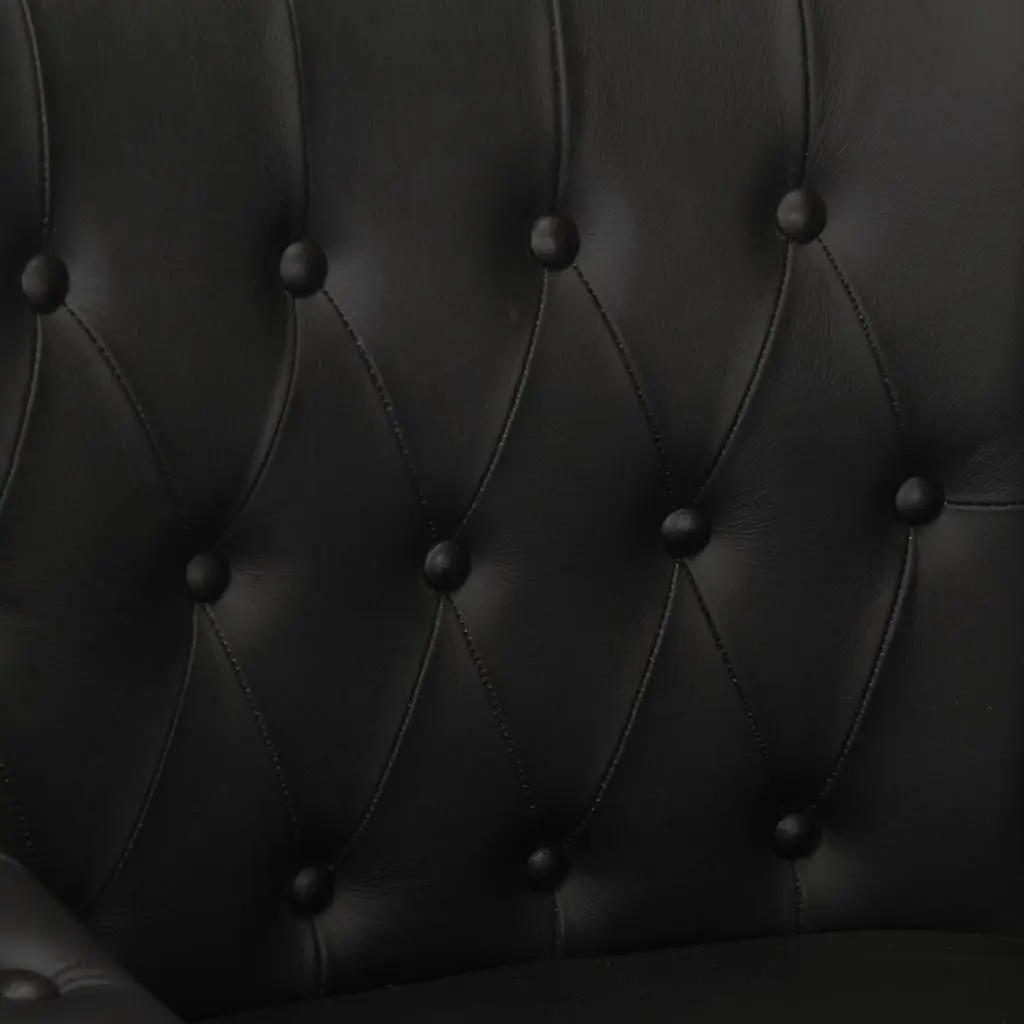 Armchair Black Real Goat Leather Living Room