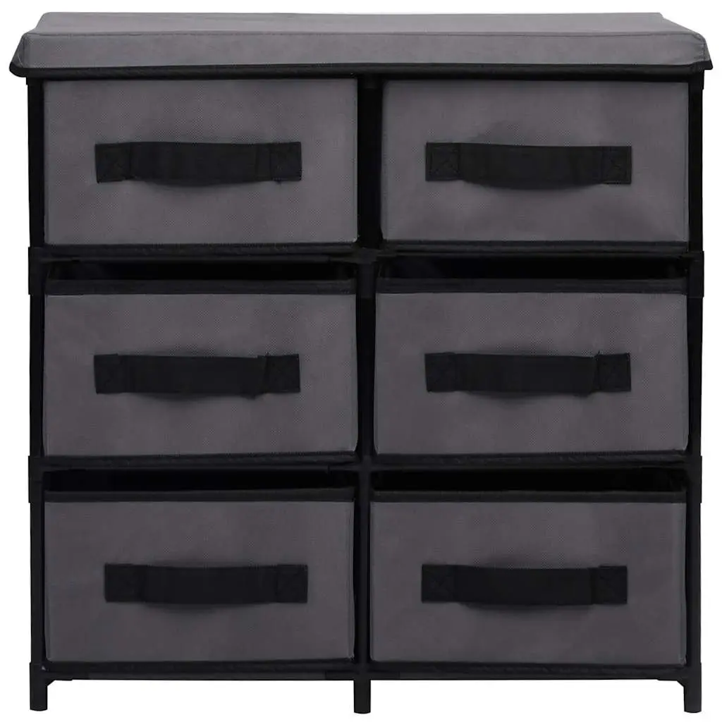Storage Cabinet with 6 Drawers Grey Chest Organiser Bedroom Living Room