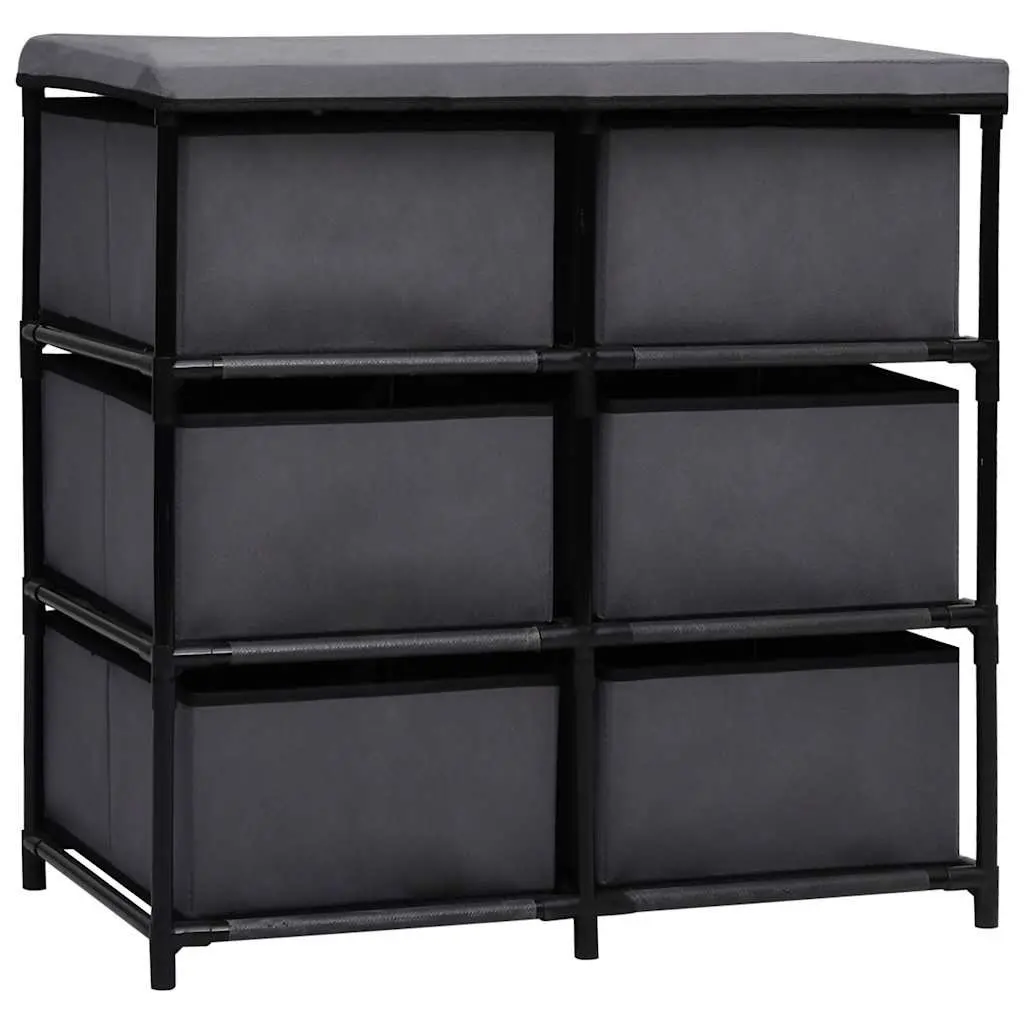 Storage Cabinet with 6 Drawers Grey Chest Organiser Bedroom Living Room