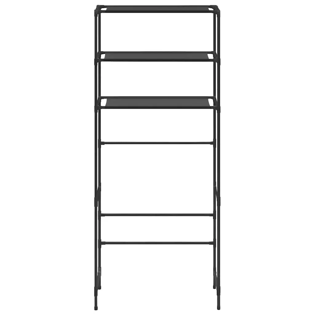 3-Tier Storage Rack Over Laundry Machine Bathroom Shelving Black 69 x 28 x 169 cm