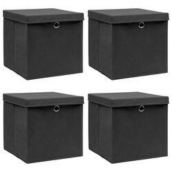Set of 4 Foldable Storage Boxes - Dimensions 32 x 32 x 32 cm
