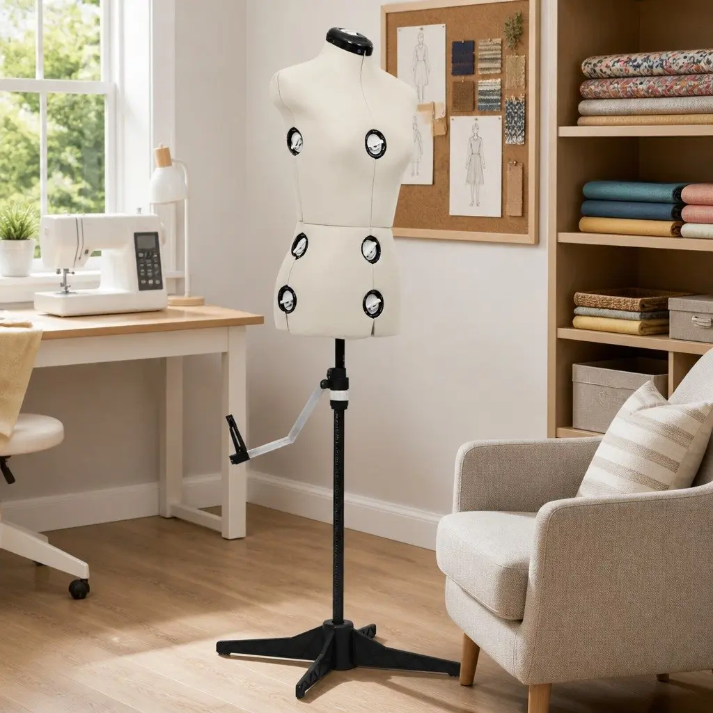 Adjustable Dress Form Mannequin for Display Cream S Size 33-40