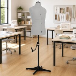 Adjustable Male Dress Form in Grey with Size Range 37-45
