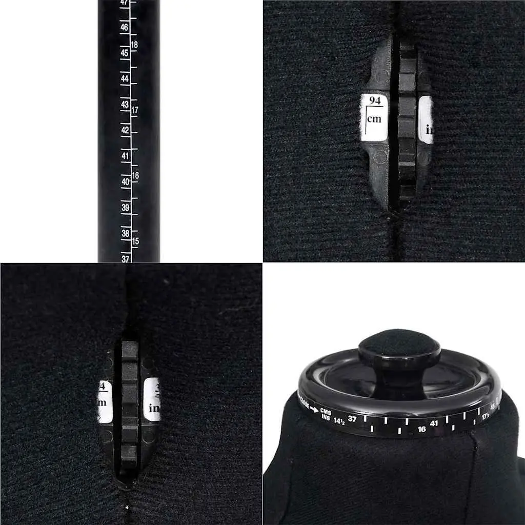Adjustable Dress Form Mannequin for Men's Clothing Display Black 37-45 Size