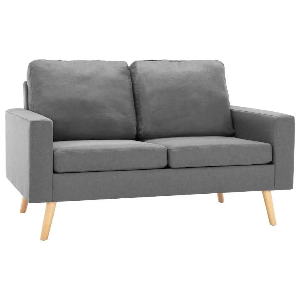 2-Seater Sofa Grey Fabric Upholstered Lounge Couch 2 Person
