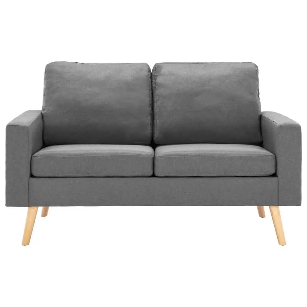 2-Seater Sofa Grey Fabric Upholstered Lounge Couch 2 Person