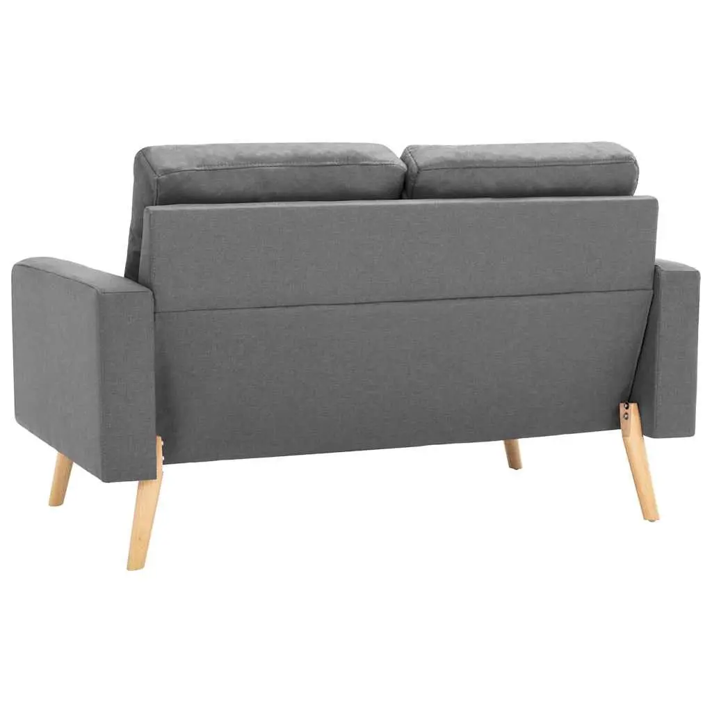 2-Seater Sofa Grey Fabric Upholstered Lounge Couch 2 Person