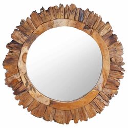 Specifications of 60 cm Round Teak Wood Wall Mirror
