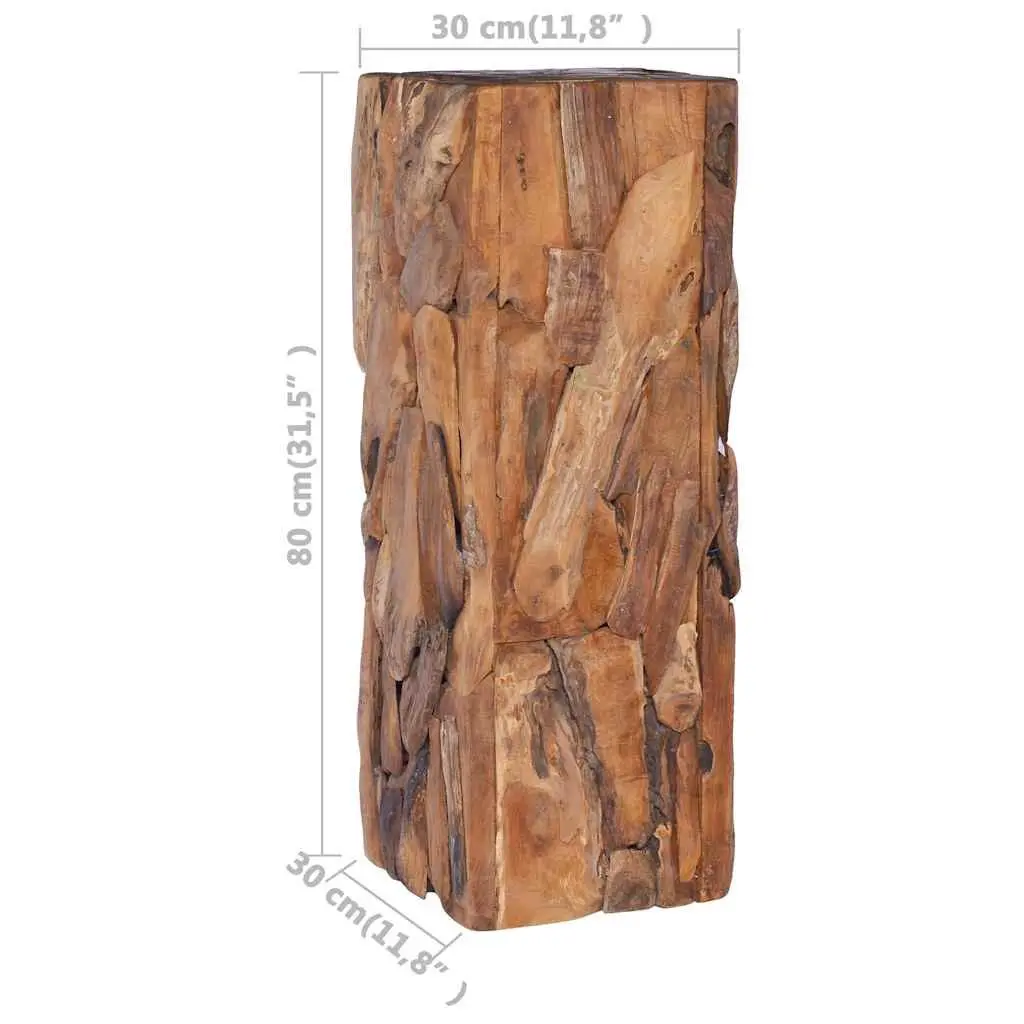 30x30x80 cm Solid Teak Wood Side Table