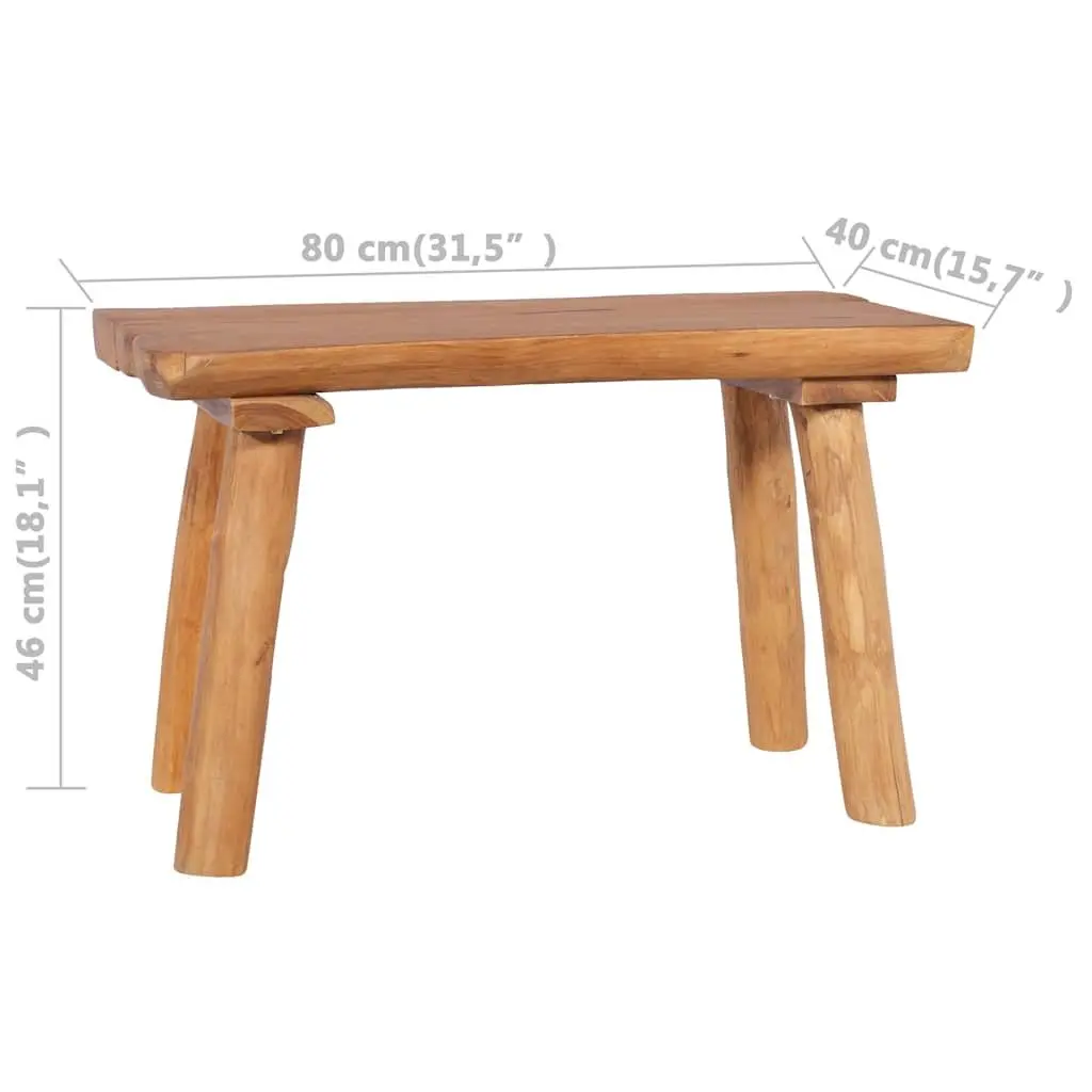 Garden Bench Indoor Outdoor 80cm Solid Teak Wood Brown