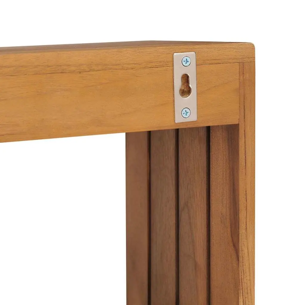 Wall-mounted Towel Rack Solid Teak Wood Bathroom Storage Organizer Holder