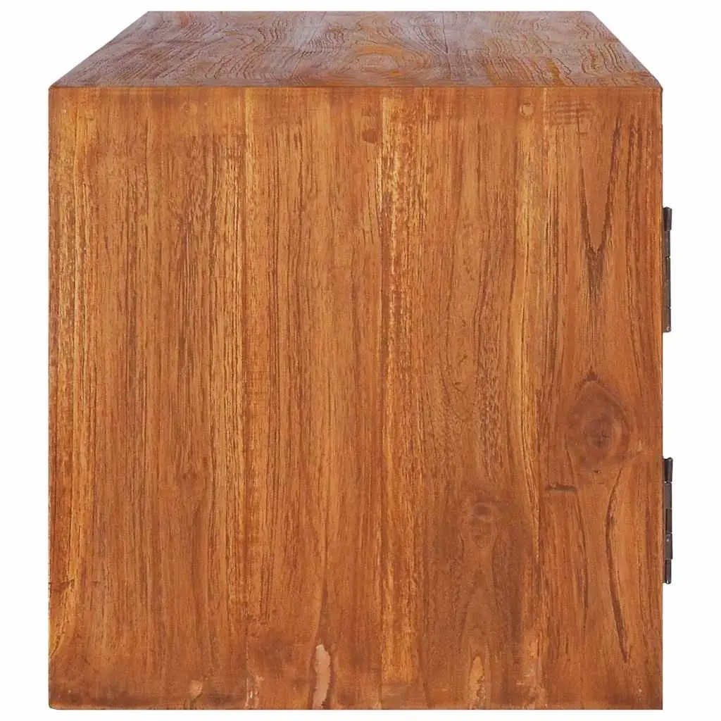 Wall-mounted TV Cabinet for Living Room Solid Teak Wood Storage Unit Brown 90x30x30cm