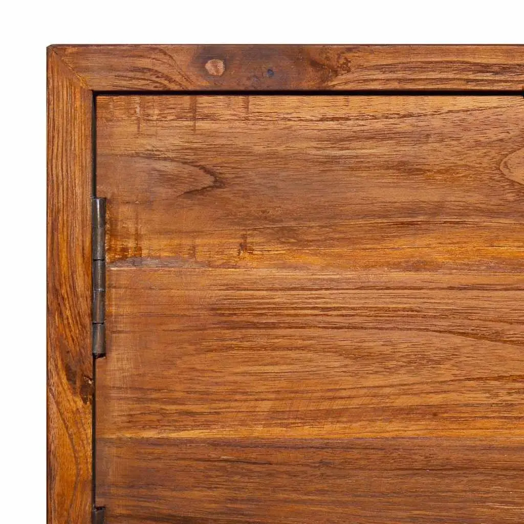Wall-mounted TV Cabinet for Living Room Solid Teak Wood Storage Unit Brown 90x30x30cm