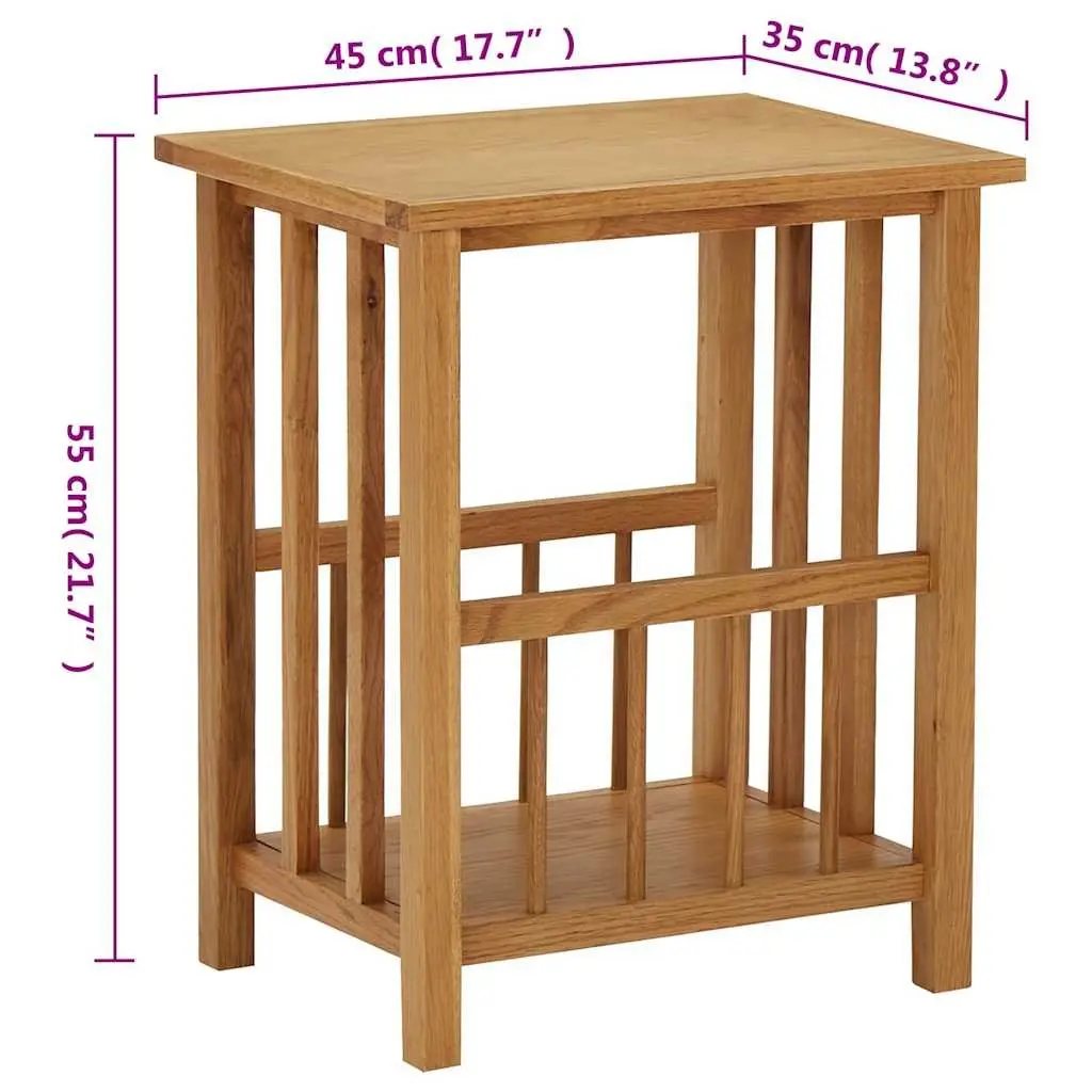 End Table with Oak Wood Construction, 45x35x55 cm