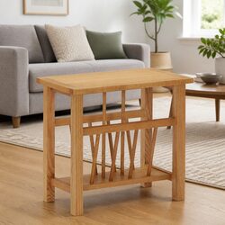 Magazine Table Dimensions 45x27x42 cm in Solid Oak Wood