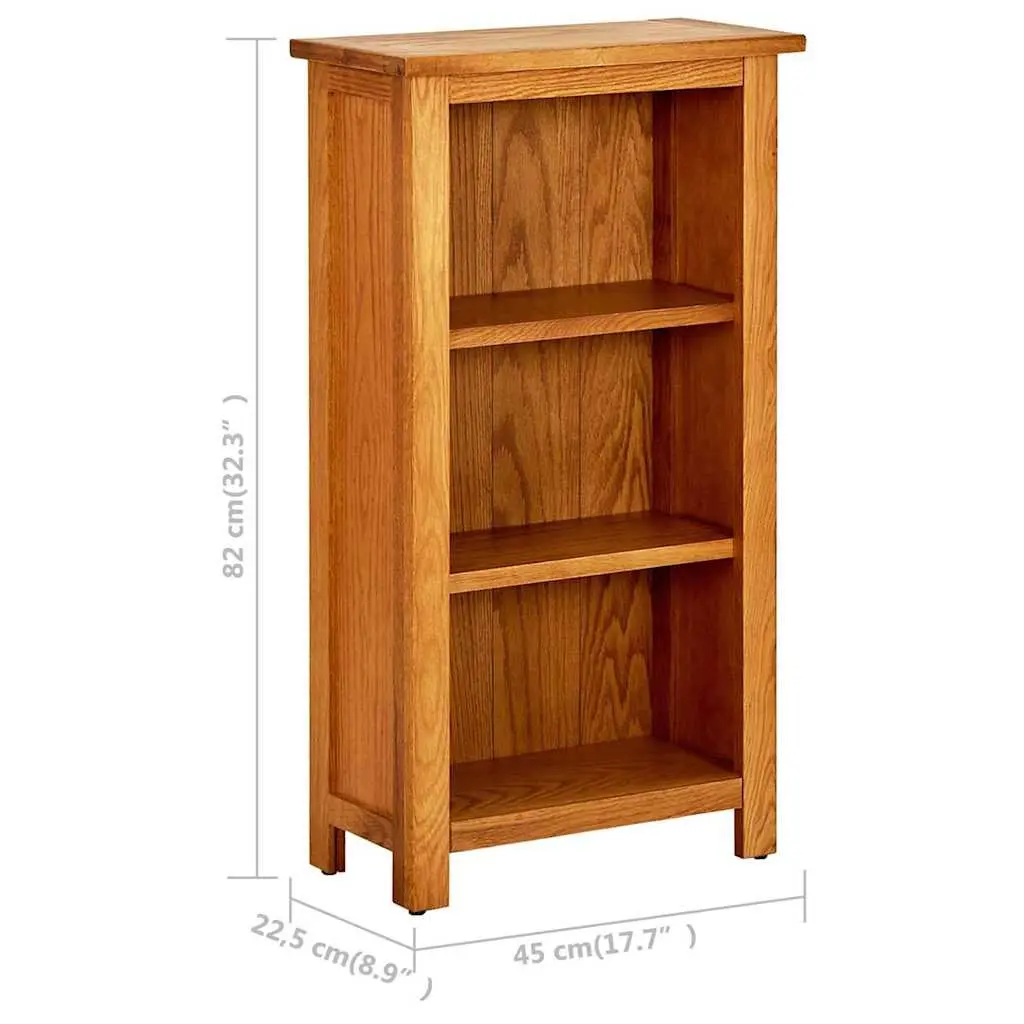 Bookcase 45x22.5x82 cm with 3 Shelves Brown Solid Wood Furniture Storage Display