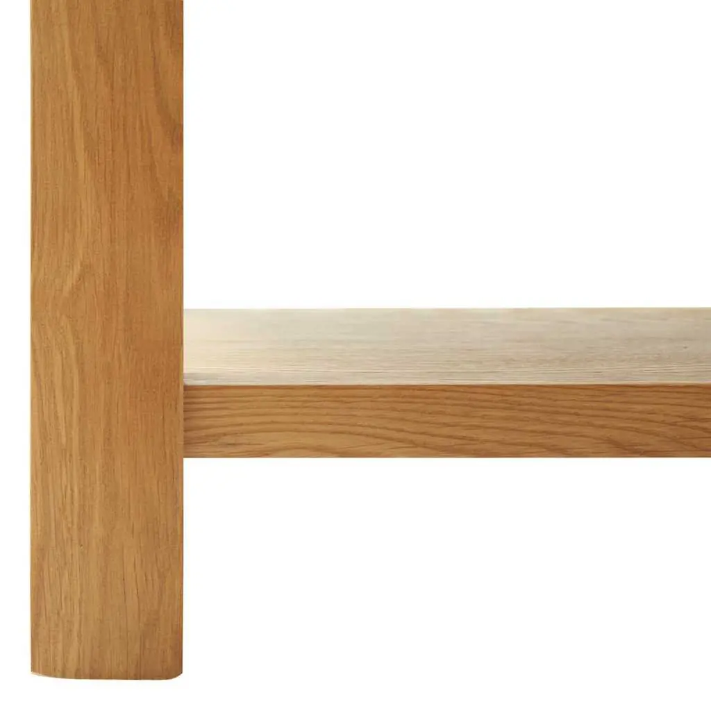 90x45x40 cm Solid Oak Coffee Table with Shelf