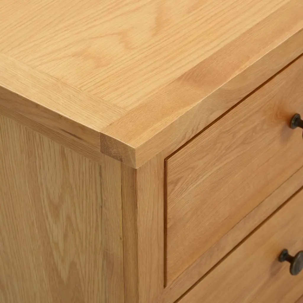 Chest of Drawers Bedroom Storage Cabinet 80x35x75cm Solid Oak Wood 4 Drawers