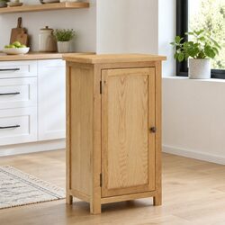 Solid Oak Wood Cupboard Storage Cabinet Sideboard Brown 45x32x85cm