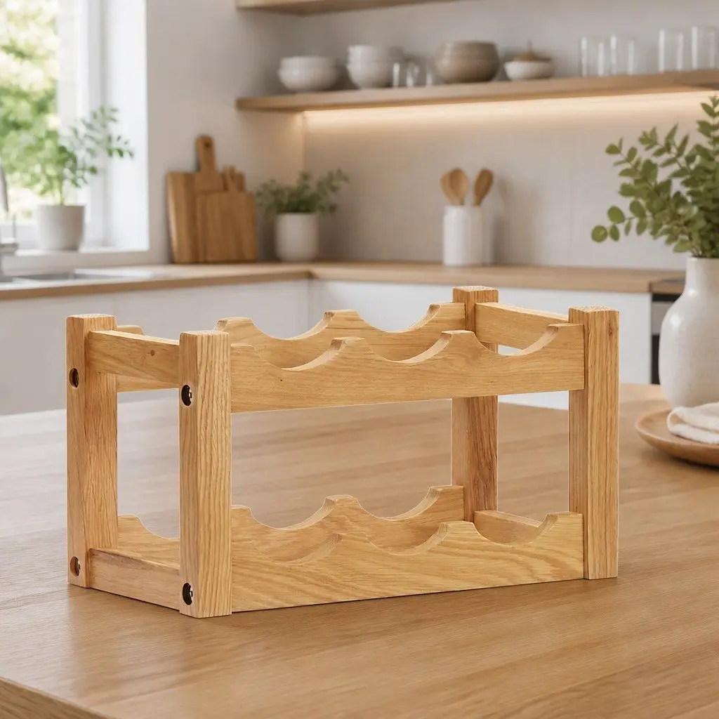 Wine Rack for 6 Bottles, 37 x 21 x 21 cm, Brown