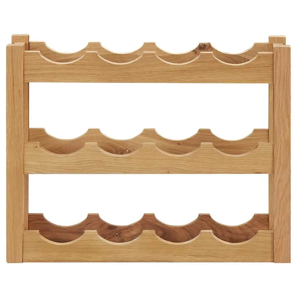 Wine Rack Freestanding Storage Organiser for Kitchen Dining Bar Solid Oak Wood Brown