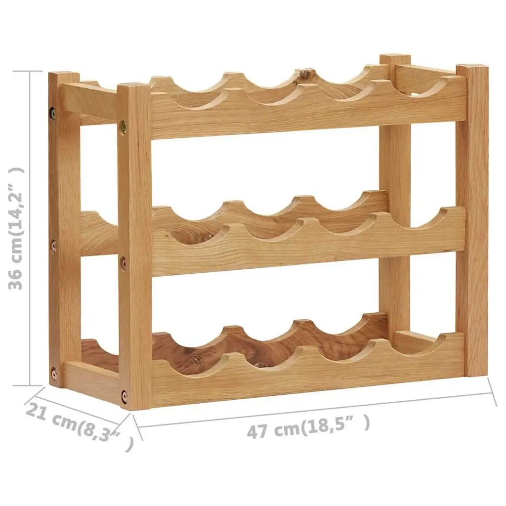 Wine Rack Freestanding Storage Organiser for Kitchen Dining Bar Solid Oak Wood Brown