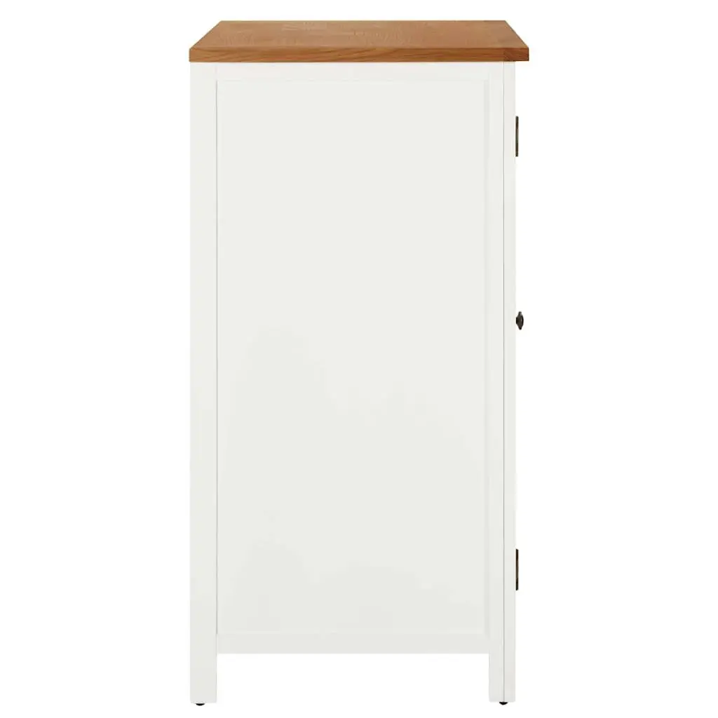 Wardrobe Solid Oak Wood 76x52x105 cm Clothes Cabinet with Hanging Rod & Drawers