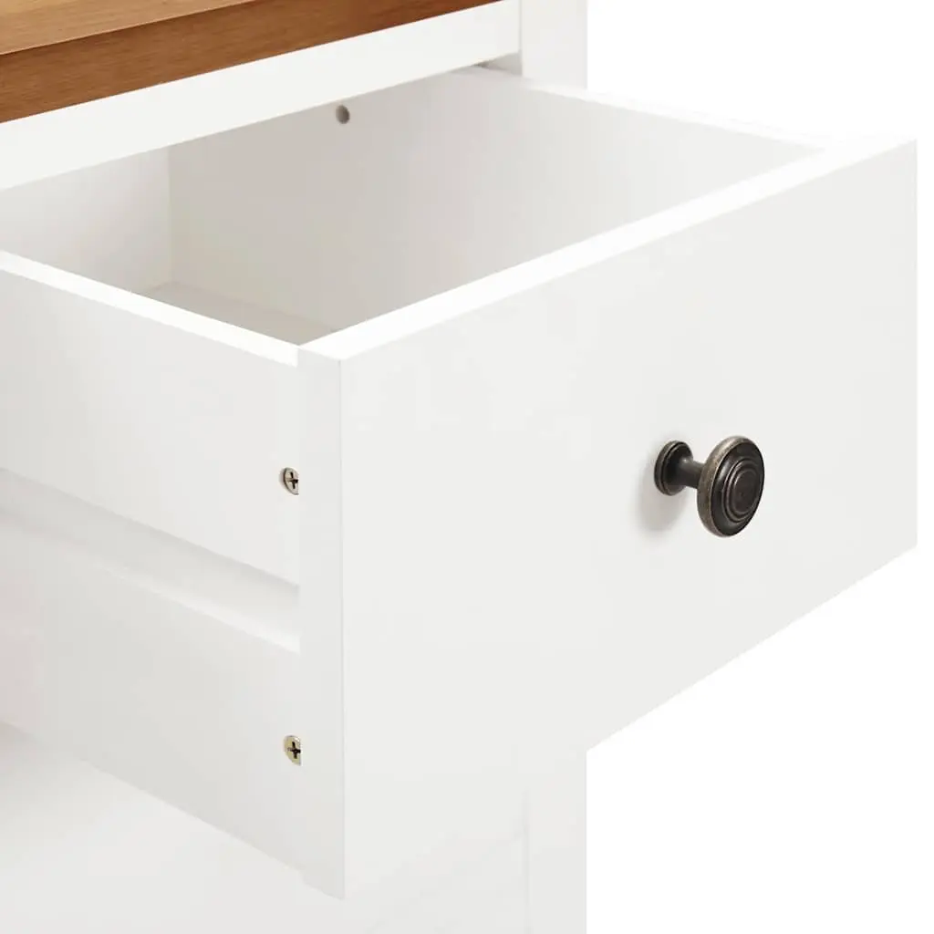 Wardrobe Solid Oak Wood 76x52x105 cm Clothes Cabinet with Hanging Rod & Drawers
