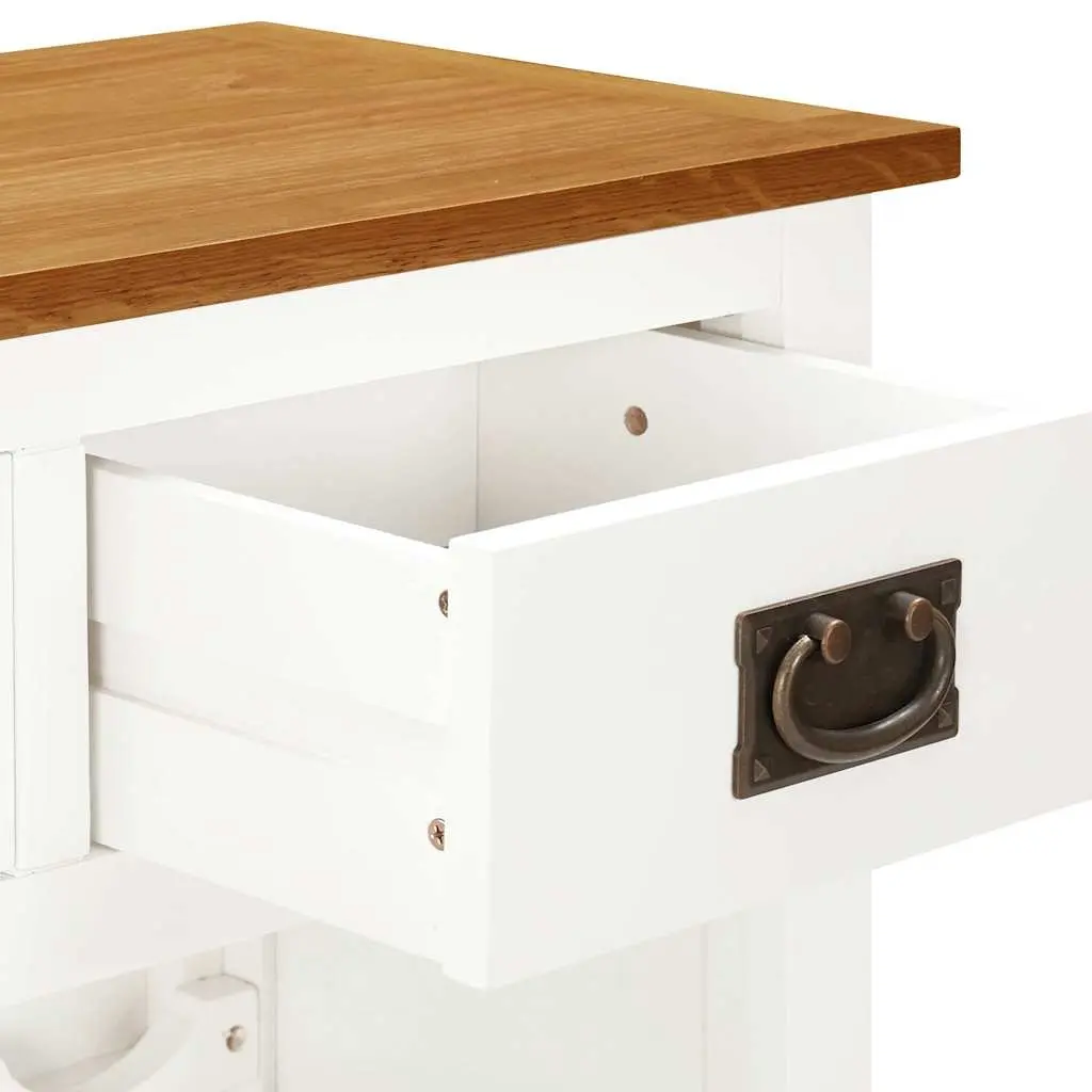 Wine Cabinet Brown Solid Oak Wood Storage Furniture Open Racks Drawers
