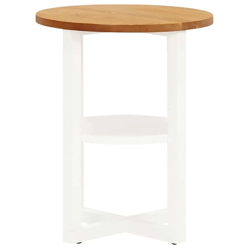 Wooden Side Table 40x50 cm Oak Wood Frame Accent End Table with Storage Shelf