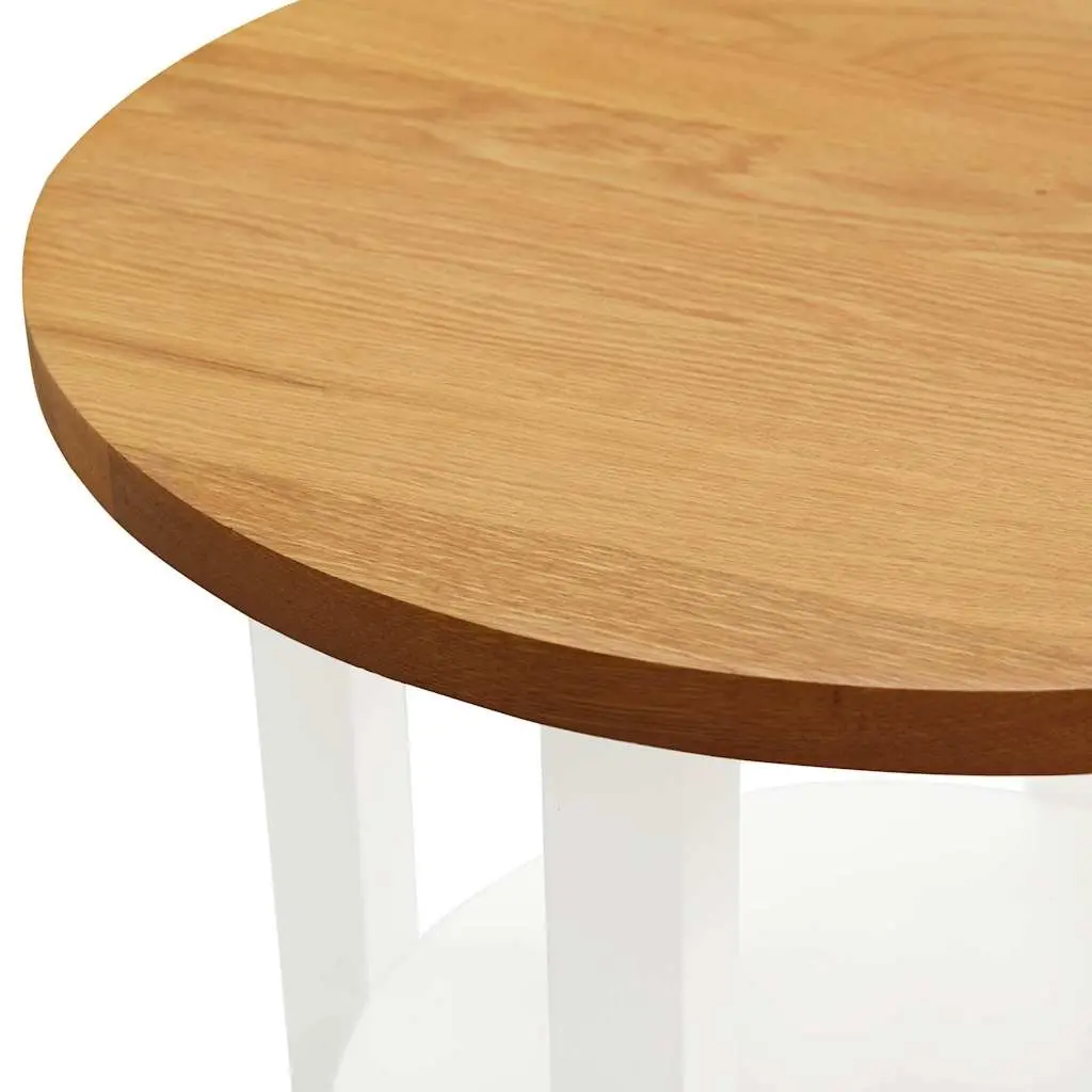 Wooden Side Table 40x50 cm Oak Wood Frame Accent End Table with Storage Shelf