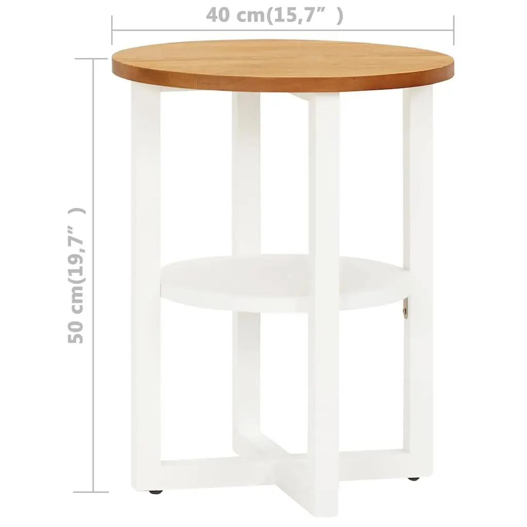 Wooden Side Table 40x50 cm Oak Wood Frame Accent End Table with Storage Shelf