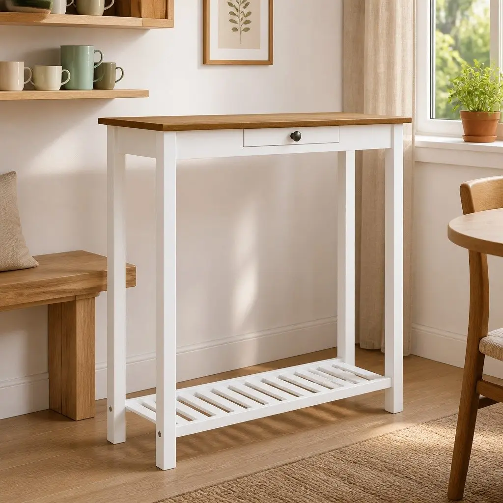 Bar Table Kitchen Dining 100x40x110cm Solid Oak Wood Brown