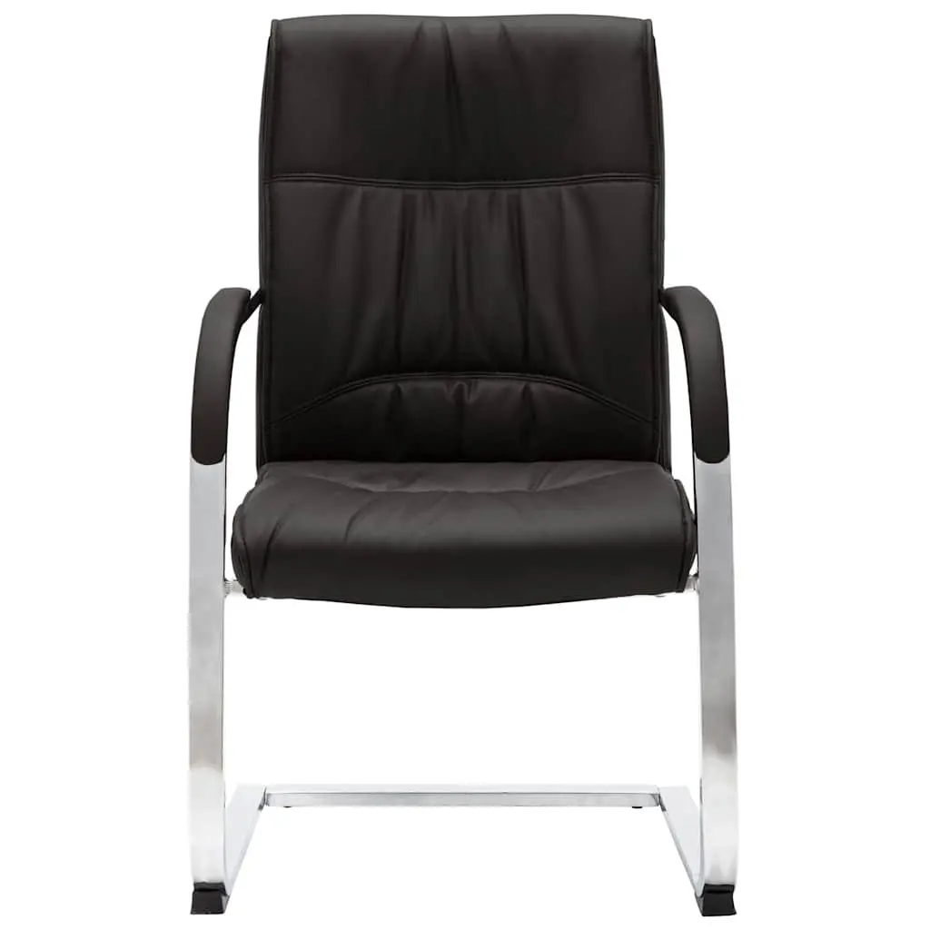 Cantilever Office Chair Black Faux Leather Ergonomic Armrest Desk Seating