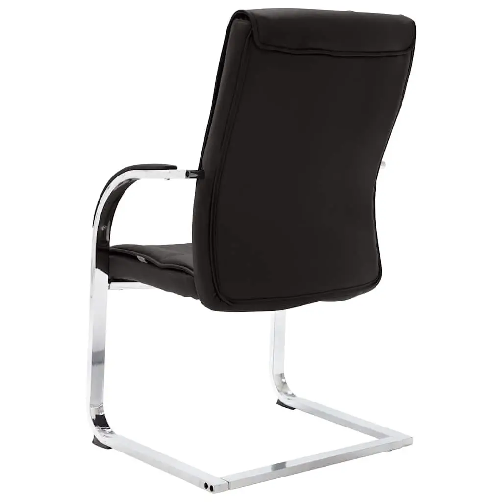 Cantilever Office Chair Black Faux Leather Ergonomic Armrest Desk Seating