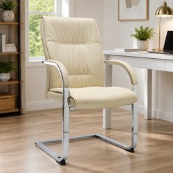 Specifications for Cantilever Office Chair in Cream Faux Leather