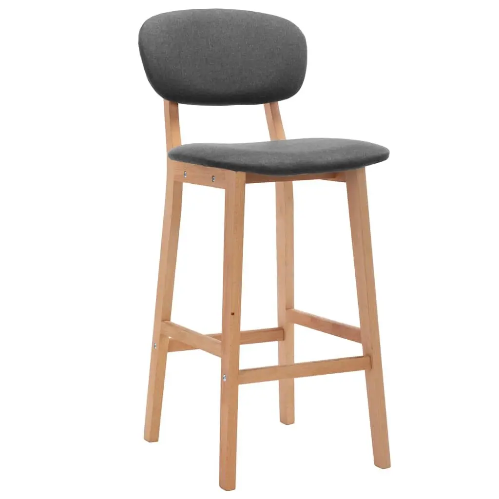 Grey Fabric Bar Stools Set of 2