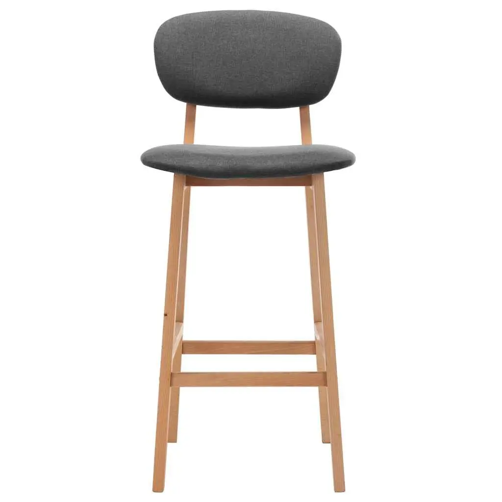 Grey Fabric Bar Stools Set of 2
