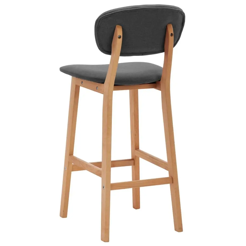 Grey Fabric Bar Stools Set of 2