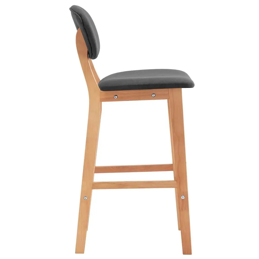 Grey Fabric Bar Stools Set of 2