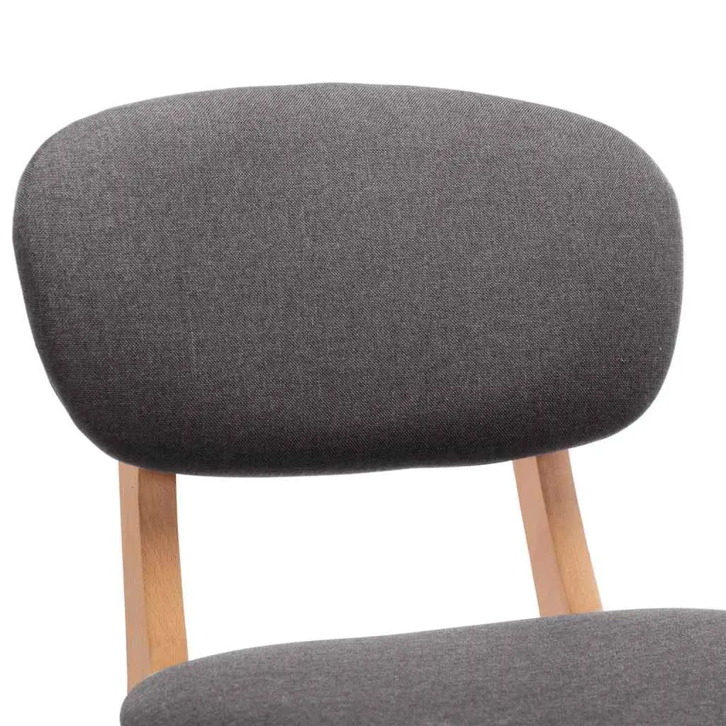 Grey Fabric Bar Stools Set of 2
