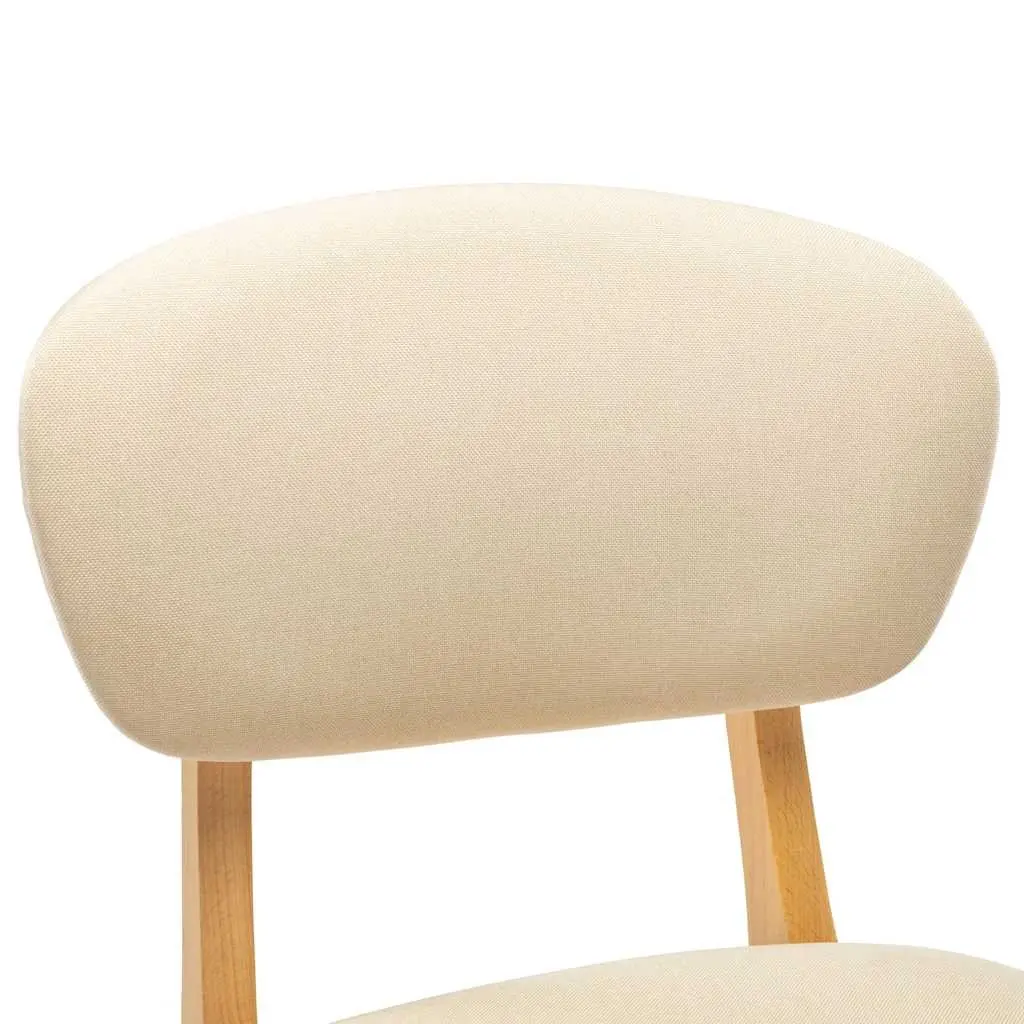 Bar Stools Set of 2 for Home Office Cafe Cream Upholstered Chairs with Footrest